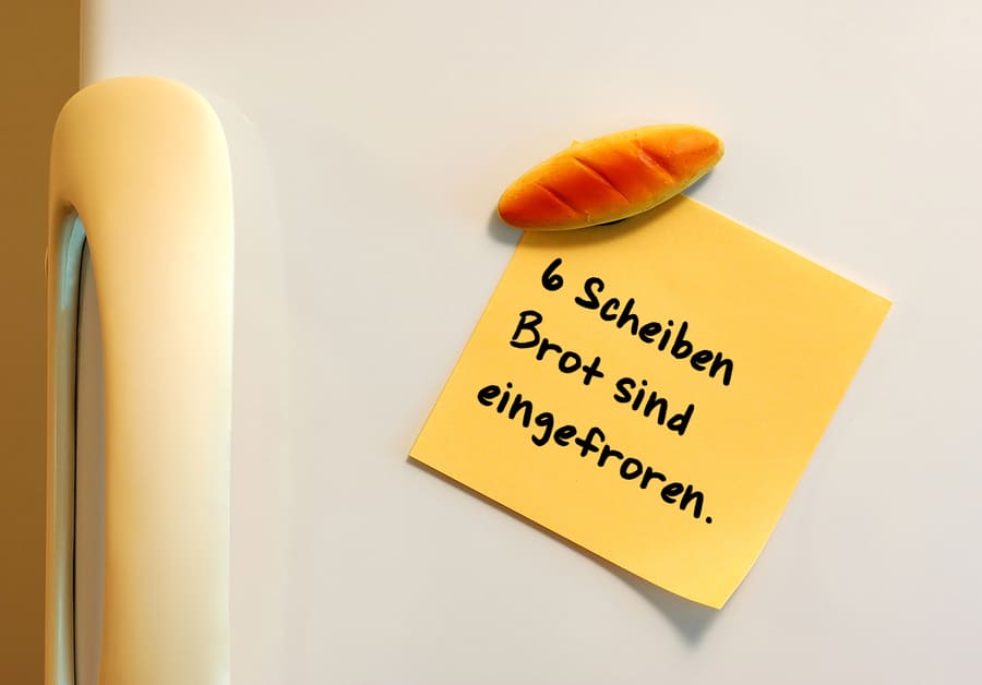 post-it an Gefrierschrank