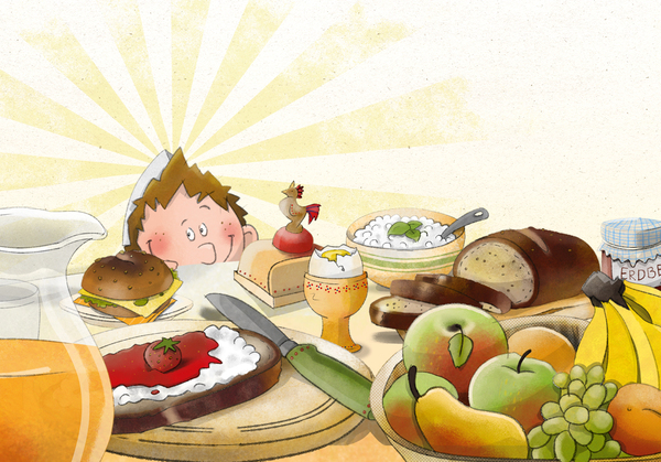 Ausgewogenes Schulfrühstück für Kinder